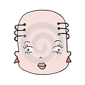 Design of futuristic woman face