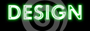 Design glowing neon sign in green