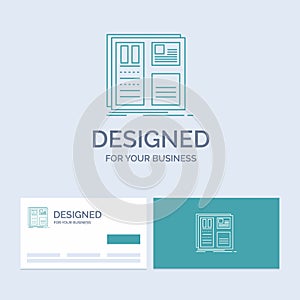 Design, grid, interface, layout, ui Business Logo Line Icon Symbol for your business. Turquoise Business Cards with Brand logo