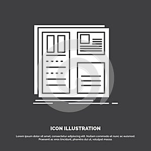 Design, grid, interface, layout, ui Icon. glyph vector symbol for UI and UX, website or mobile application