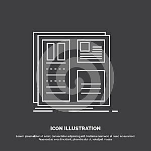 Design, grid, interface, layout, ui Icon. Line vector symbol for UI and UX, website or mobile application