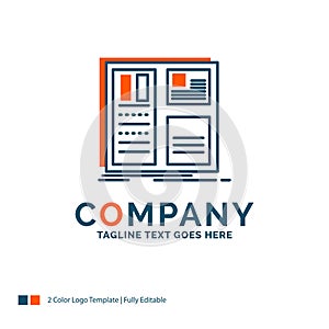 Design, grid, interface, layout, ui Logo Design. Blue and Orange