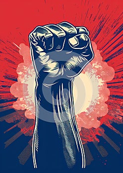 Design hand power revolution strength protest fist symbol illustration background freedom