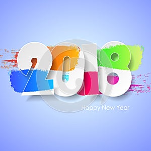 Design happy new year 2018 greeting card.