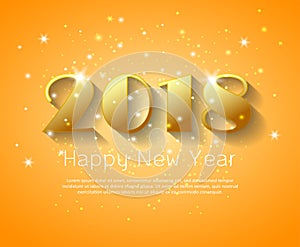 Design happy new year 2018 greeting card.