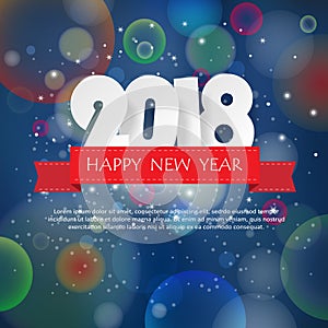 Design happy new year 2018 greeting card.