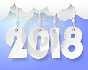 Design happy new year 2018 greeting card.