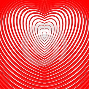 Design heart twisting movement illusion background