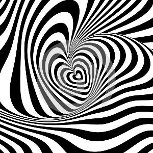 Design heart vortex rotation illusion background
