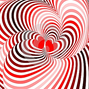 Design hearts twisting movement background