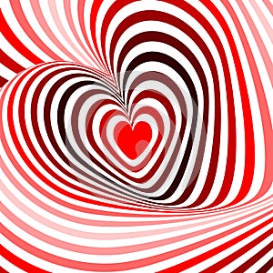 Design hearts twisting movement background