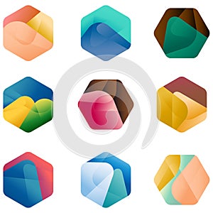 Design hexagonal logo template