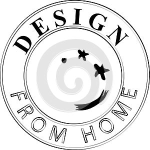 Design from Home Sign and Icon