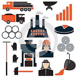 design icons of metallurgy industry