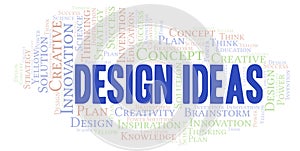 Design Ideas typography word cloud create with the text only.