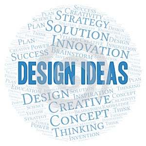 Design Ideas typography word cloud create with the text only.