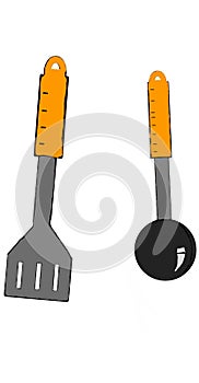 Design image illustration spatulla and spon