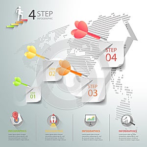 Design infographic 4 Steps, Business concept infographic template