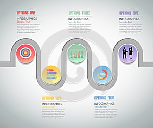 Design Infographic template 5 steps. can be used for workflow layout, diagram