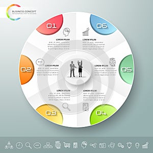 Design infographic template 6 options. photo
