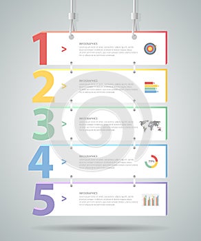 Design Infographic template 5 steps. for bussiness concept photo