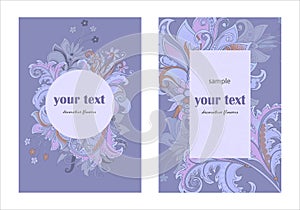 Design invitation template with decorative flowers