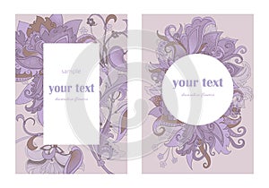 Design invitation template with decorative flowers