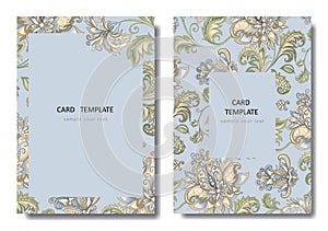 Design invitation template with decorative flowers