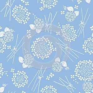 Abstract Japanese style hydrangea pattern, photo