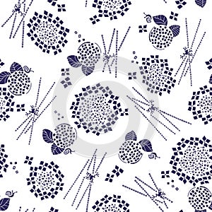 Abstract Japanese style hydrangea pattern, photo