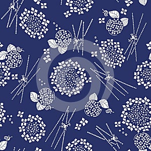 Abstract Japanese style hydrangea pattern, photo