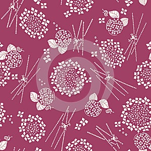 Abstract Japanese style hydrangea pattern, photo
