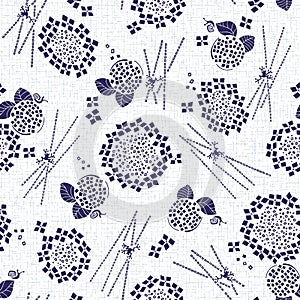 Abstract Japanese style hydrangea pattern, photo