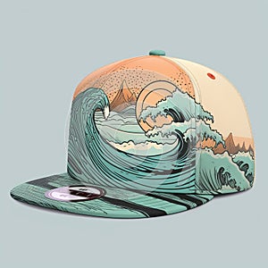 Design A Jeffreys Bay Surf Spot Hat With Hyper Detail And Limited Colors photo