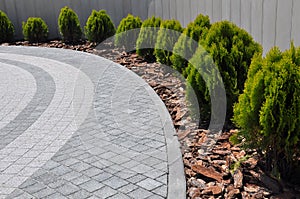 Design of landscaping in the garden, park, square, recreation area