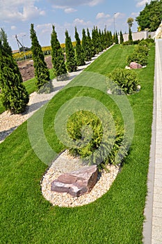 Design of landscaping in the garden, park, square, recreation area