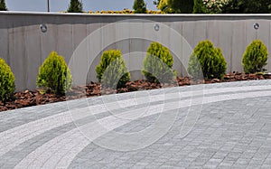 Design of landscaping in the garden, park, square, recreation area