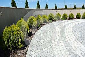 Design of landscaping in the garden, park, square, recreation area