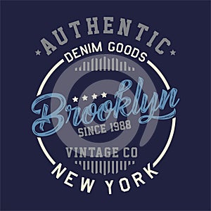 Design letters authentic brooklyn vintage