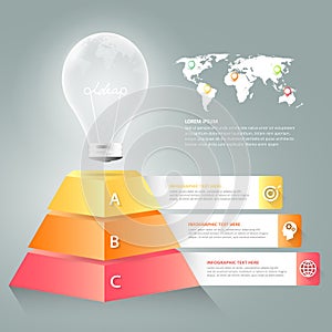 Design lightblub infographic 3 options, Business concept infographic