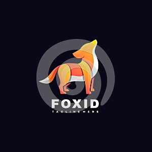 Design logo concept fox animal colorful