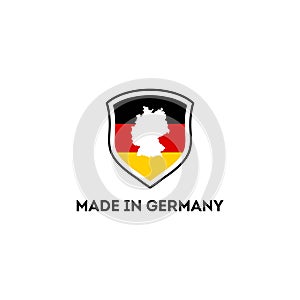 Design logo made in Germany. German map German flag