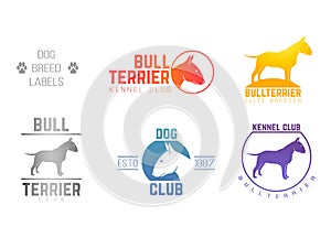 Design logotypes, labels set of bill terrier god