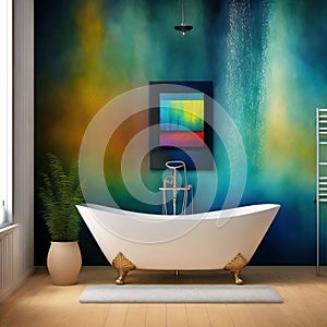 Design of a luxury modern bathroom, generative AI photo