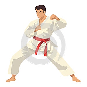 design of man practicing Taekwondo