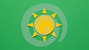 The design is minimalistic using solid colors without gradients or textures