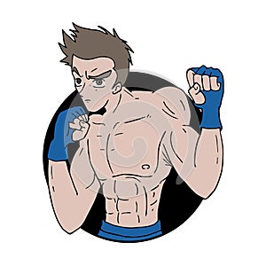Mma warrior illustraiton
