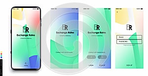 Design of a Mobile Application and Site, UI. Set of GUI Screens