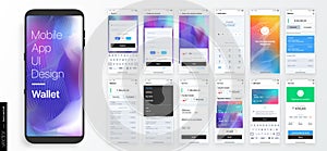 Design of a Mobile Application and Site, UI. Set of GUI. Vector Mockup