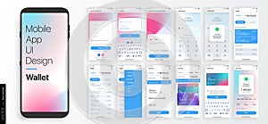 Design of a Mobile Application and Site, UI. Set of GUI. Vector Mockup